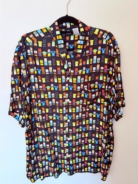 Disney 100th Anniversary Short-Sleeve Print Button-Down Shirt - Multicolor